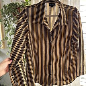 ⭐️Vintage Striped Button up Blouse